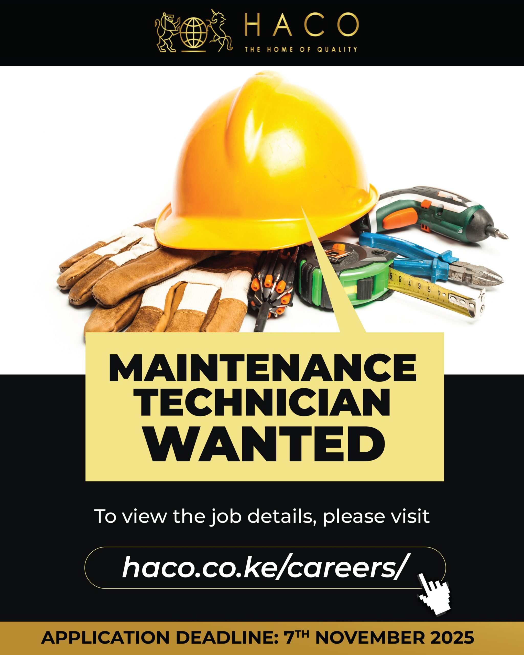 Job Openings Job Opportunity – Maintenance Technician